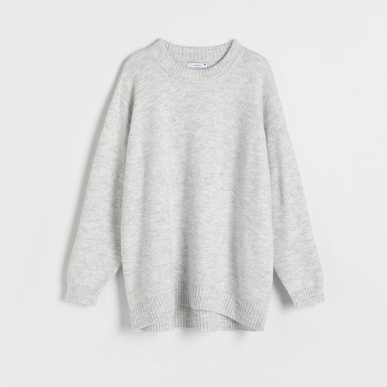 Reserved - Gładki sweter - jasnoszary