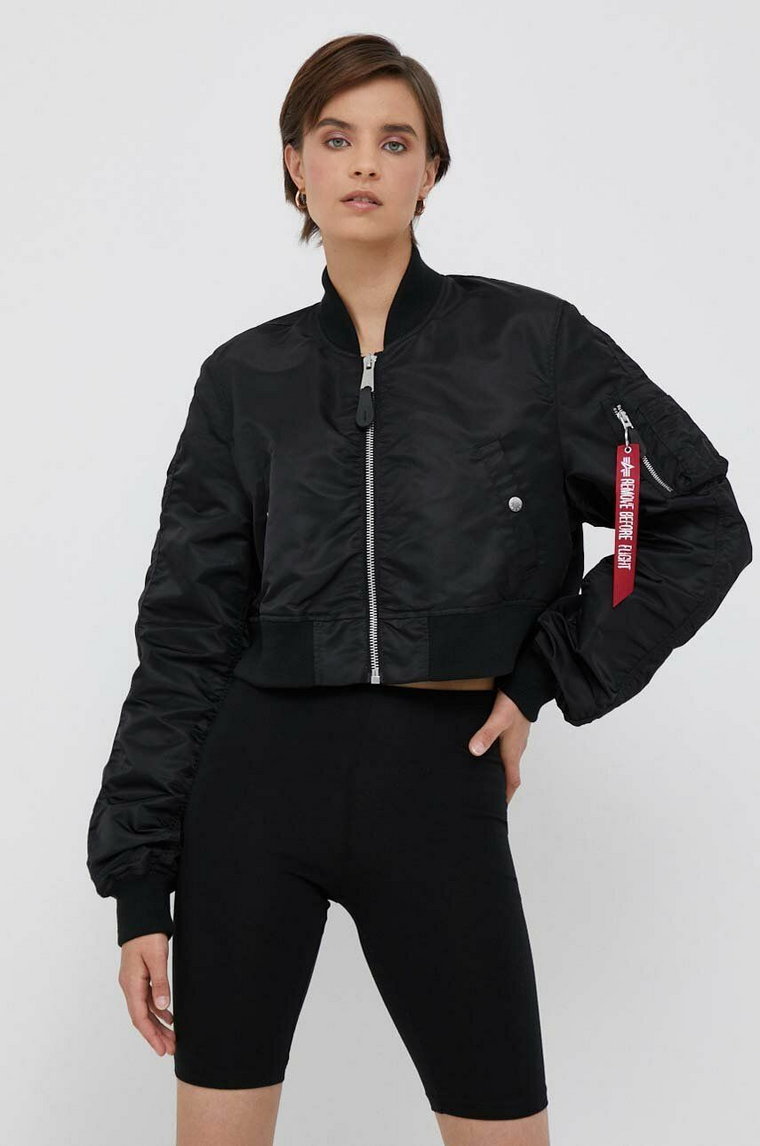 Alpha Industries kurtka bomber MA-1 BOXY WMN damski kolor czarny przejściowa