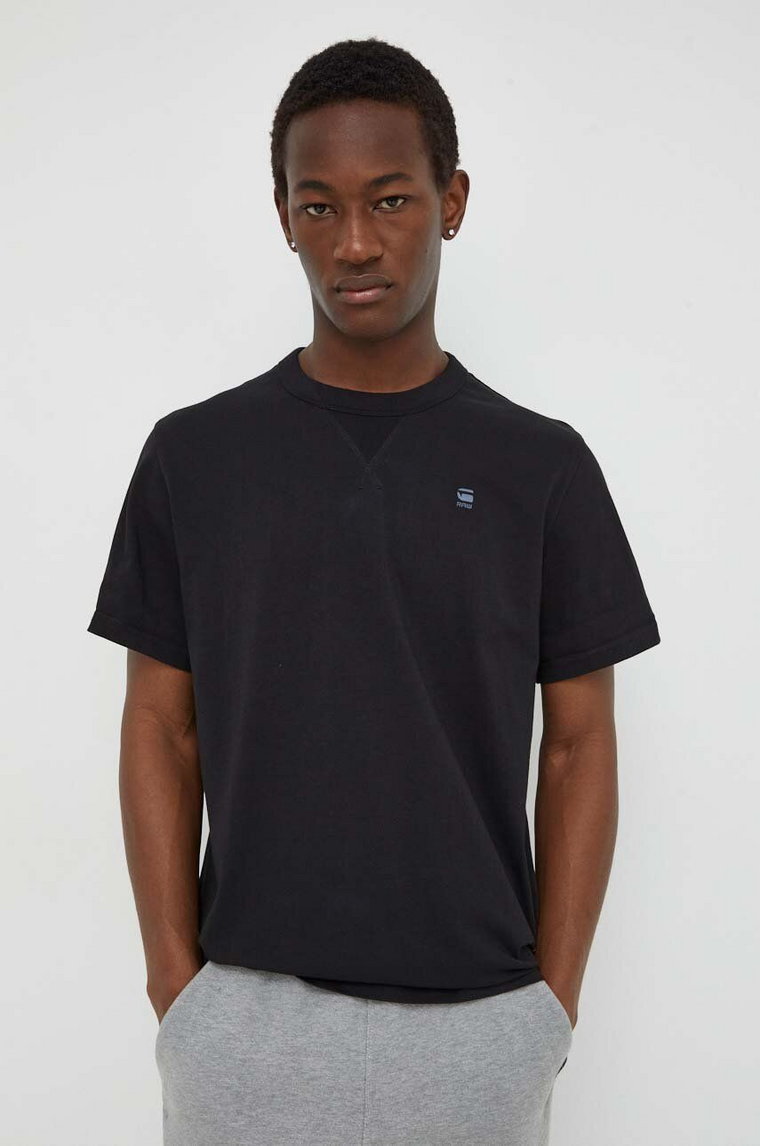 G-Star Raw t-shirt bawełniany męski kolor czarny gładki