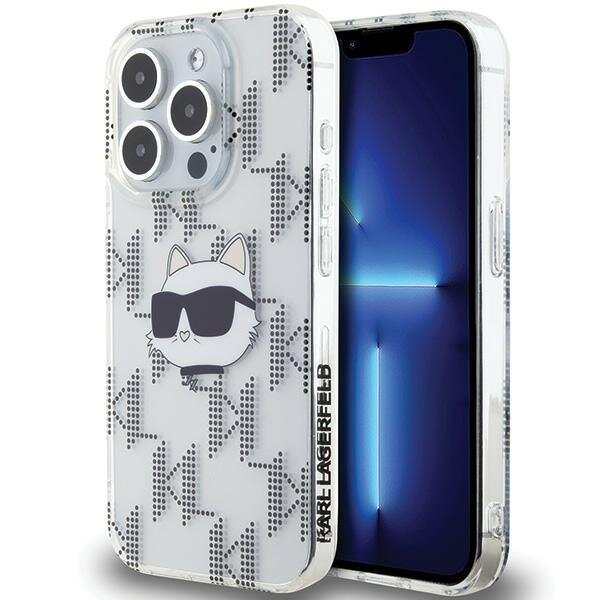 Karl Lagerfeld KLHCP15LHKLPCHT iPhone 15 Pro 6.1" transparent hardcase IML Choupette Head & Monogram