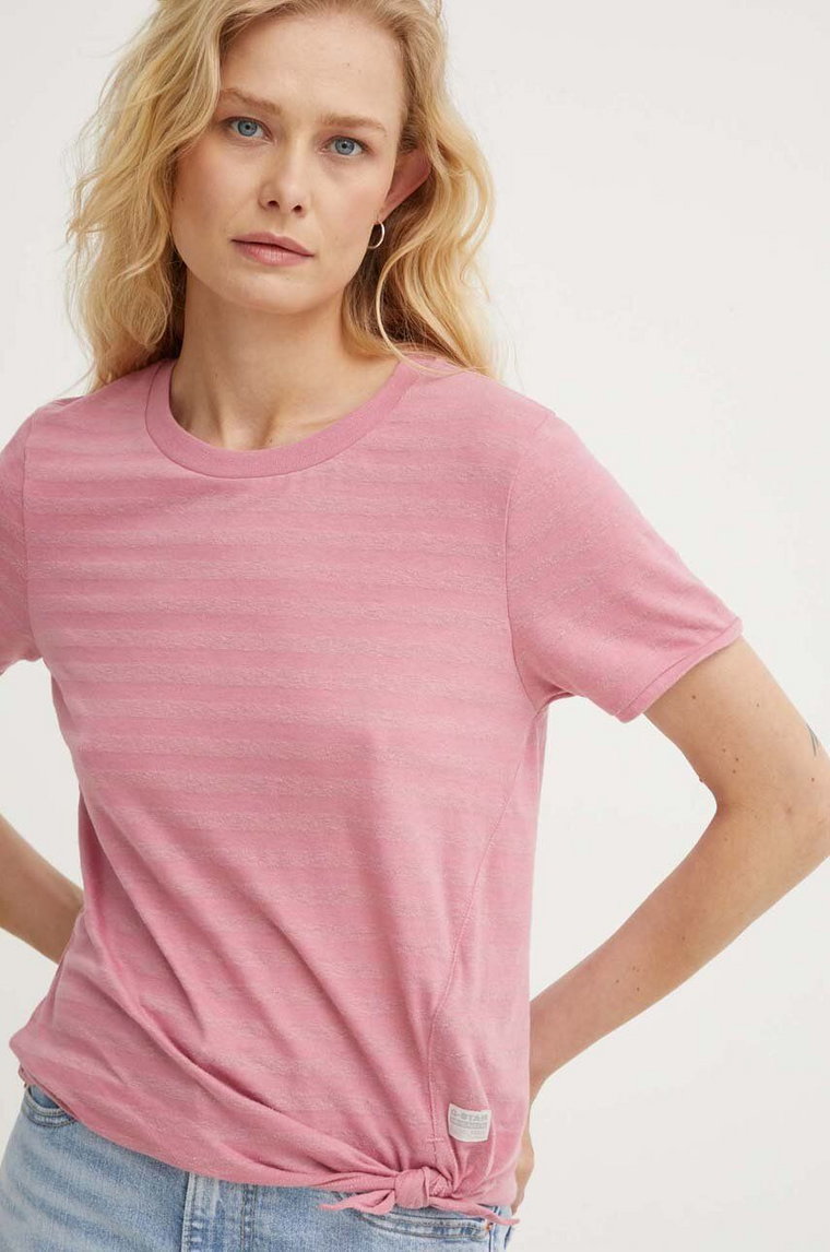 G-Star Raw t-shirt damski kolor różowy D24661-D602