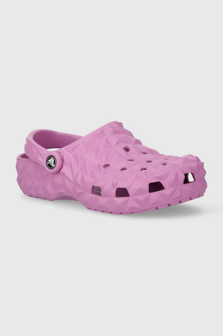 Crocs klapki Classic Geometric Clog damskie kolor fioletowy 209563