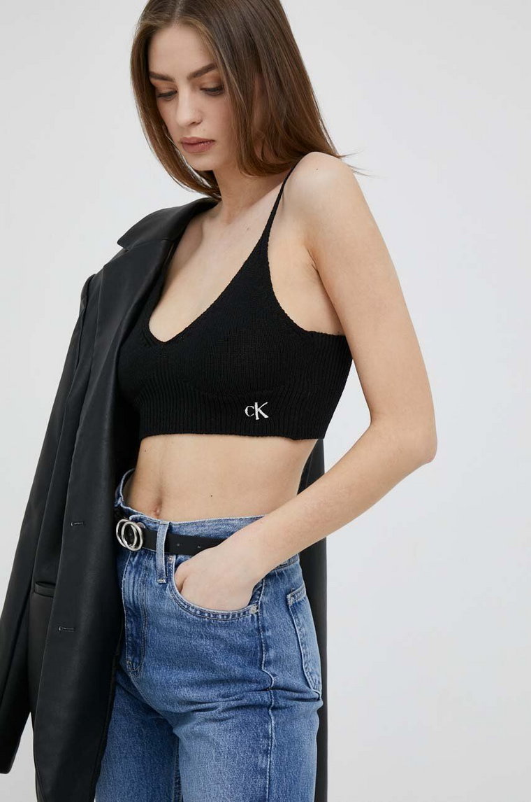 Calvin Klein Jeans top damski kolor czarny