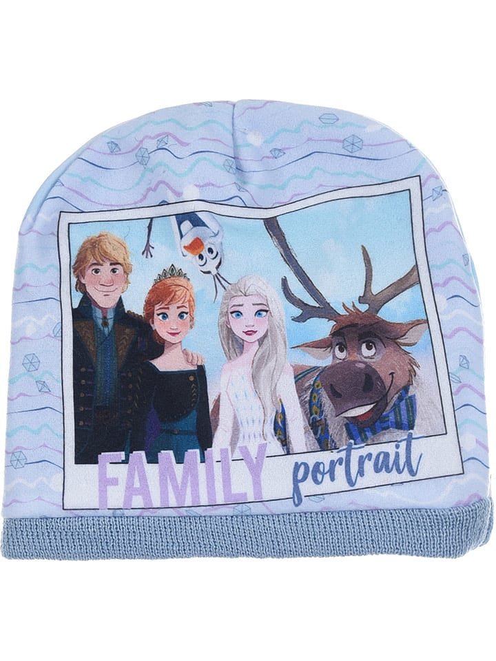 Disney Frozen Dwustronna czapka beanie "Kraina Lodu" w kolorze błękitnym