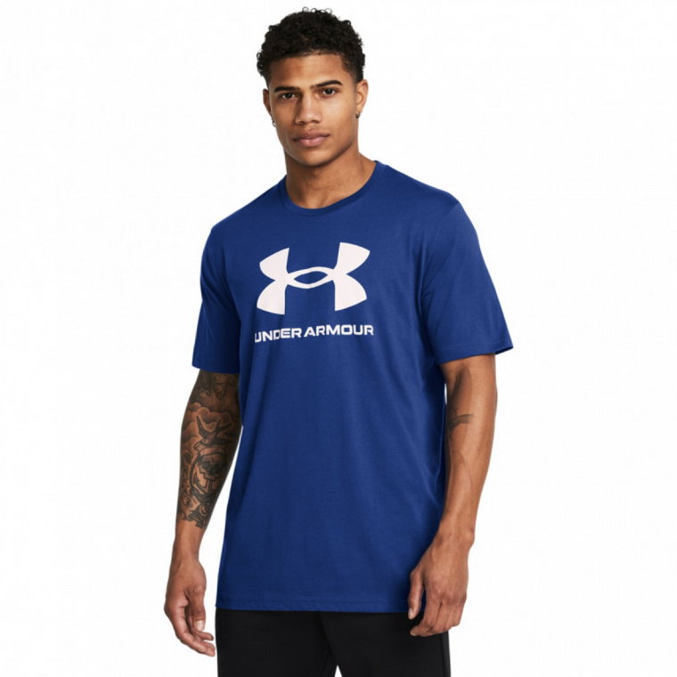 Męski t-shirt z nadrukiem Under Armour UA Sportstyle Logo Update Ss - granatowy