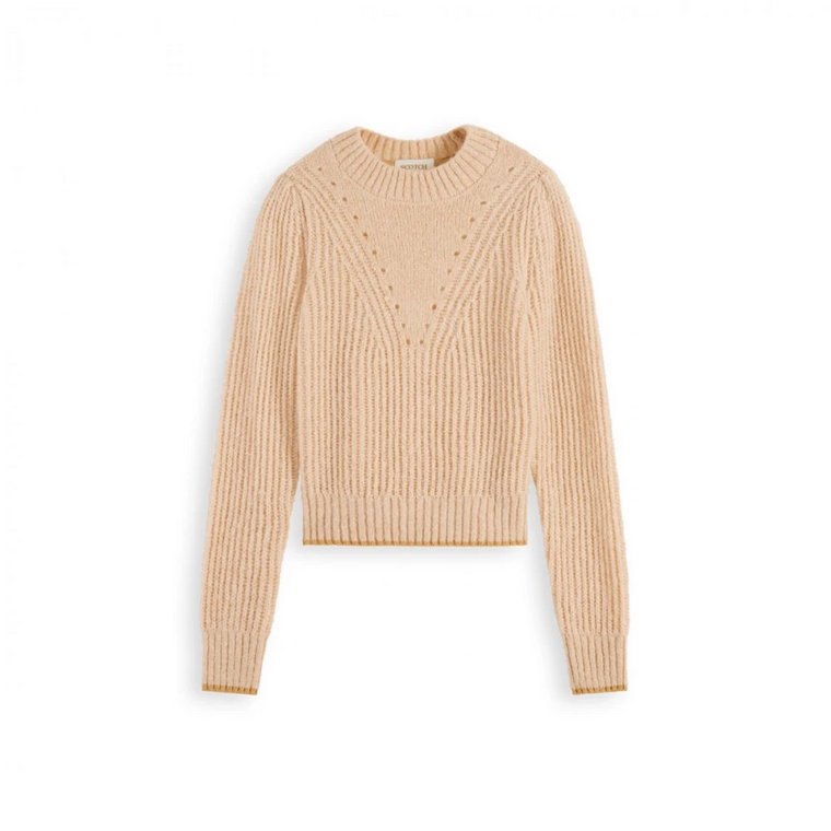 Beżowy Sweter z Bufiastymi Rękawami Scotch & Soda