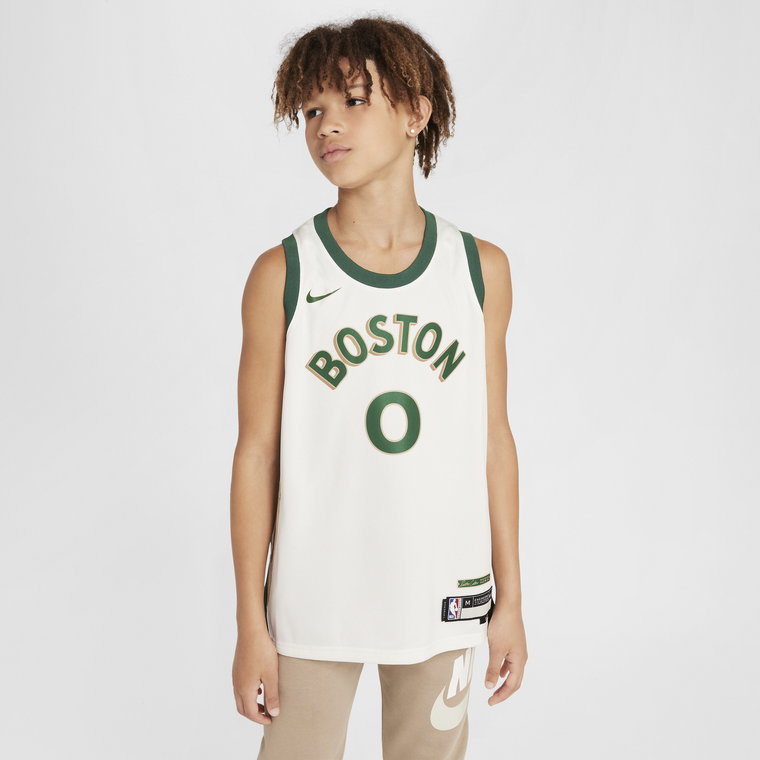 Koszulka dla dużych dzieci Nike Dri-FIT NBA Swingman Jayson Tatum Boston Celtics City Edition 2023/24 - Biel