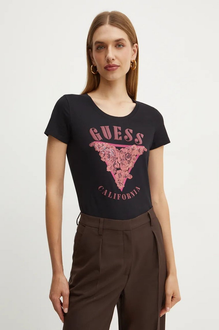 Guess t-shirt damski kolor czarny W4BI19 J1314