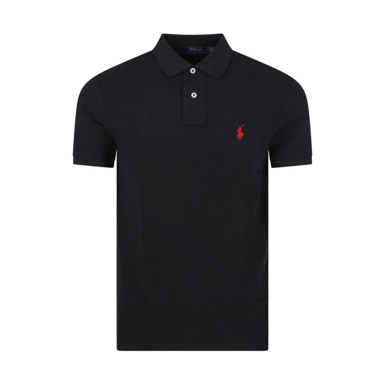 Czarna koszulka polo z krótkim rękawem Ralph Lauren