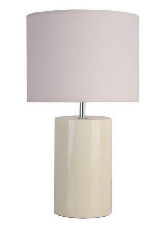 Lampka CERAMICZNA nocna stołowa abażur 3074 ECRU