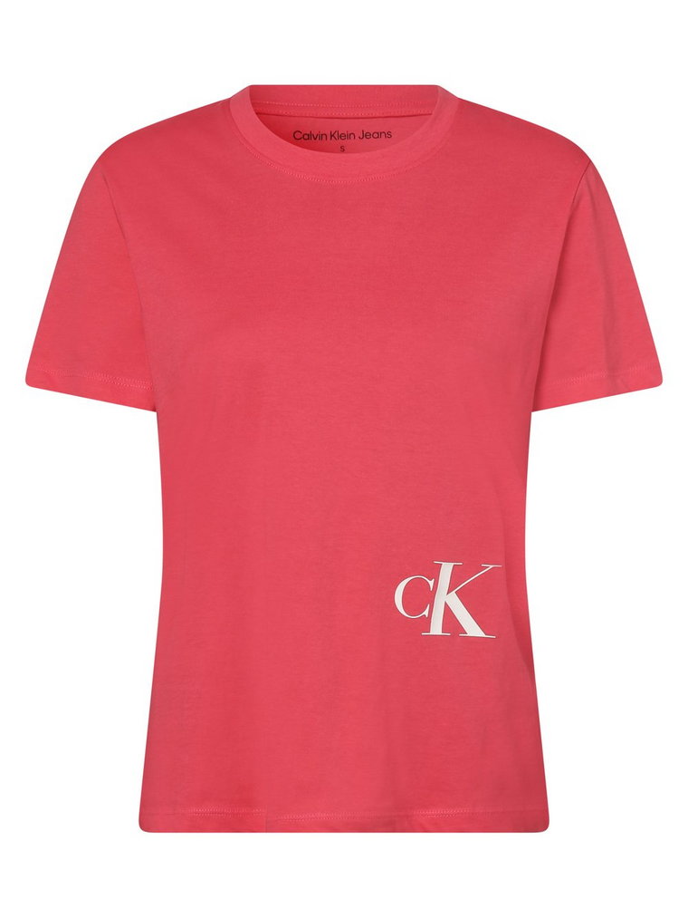 Calvin Klein Jeans - T-shirt damski, wyrazisty róż