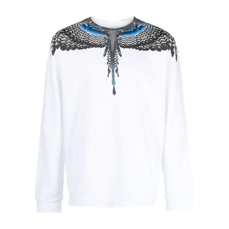 Biały Sweter z Organicznej Bawełny Grizzly Wings Marcelo Burlon