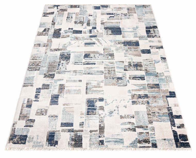 Prostokątny szary dywan z Nowoczesną kratę - Bodi 6X