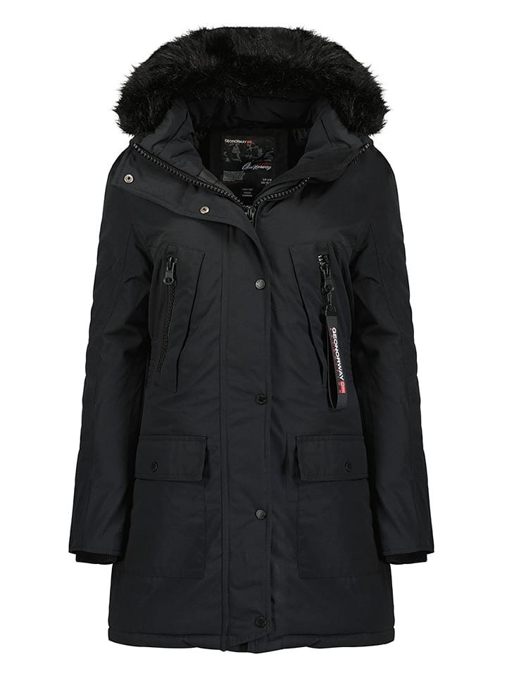 Geographical Norway Parka "Corta" w kolorze czarnym