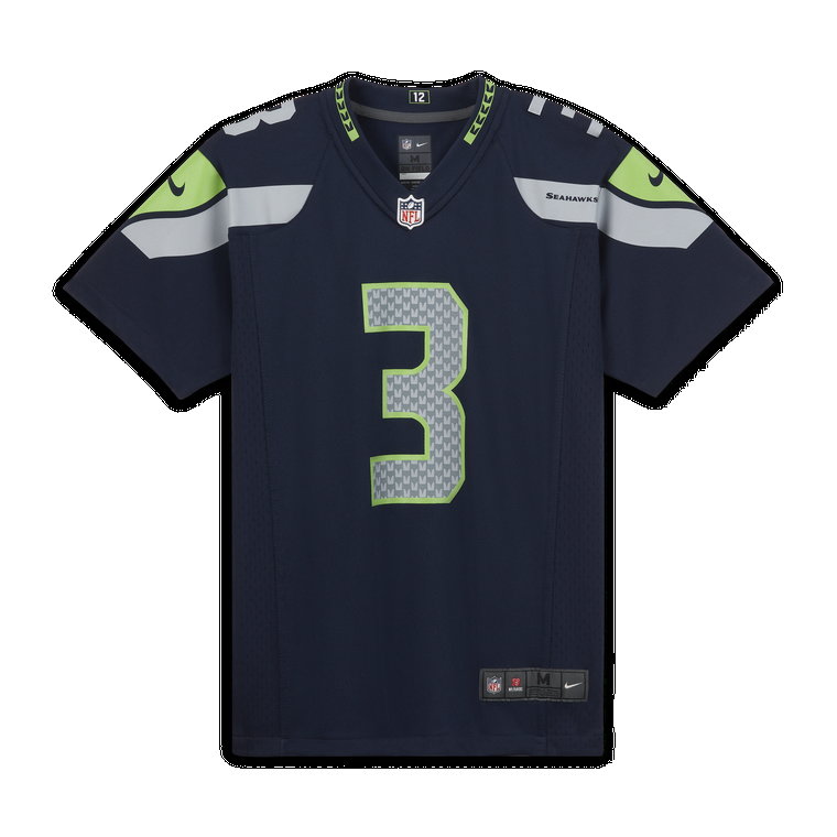 Koszulka do futbolu amerykańskiego dla dużych dzieci NFL Seattle Seahawks (Russell Wilson) - Niebieski