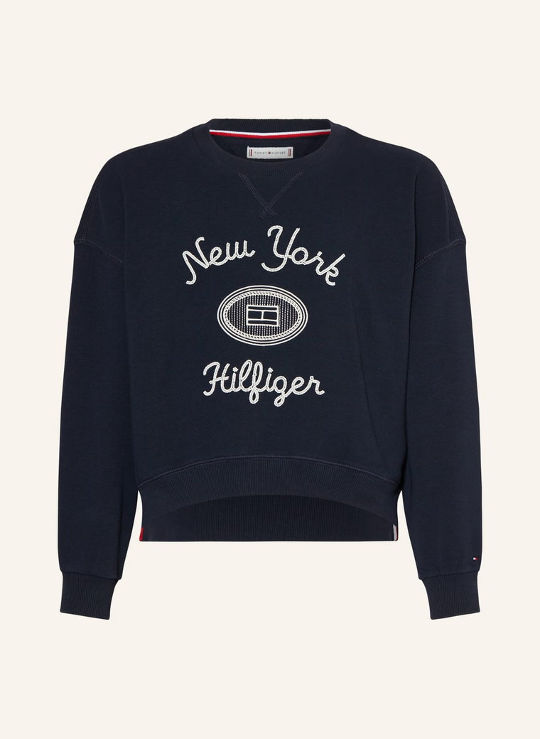 Tommy Hilfiger Bluza Nierozpinana Z Ozdobnymi Kamykami blau