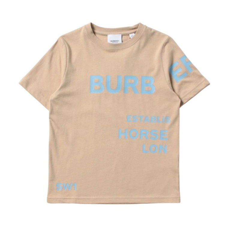 Beżowa koszulka dziecięca z nadrukiem Horseferry Burberry
