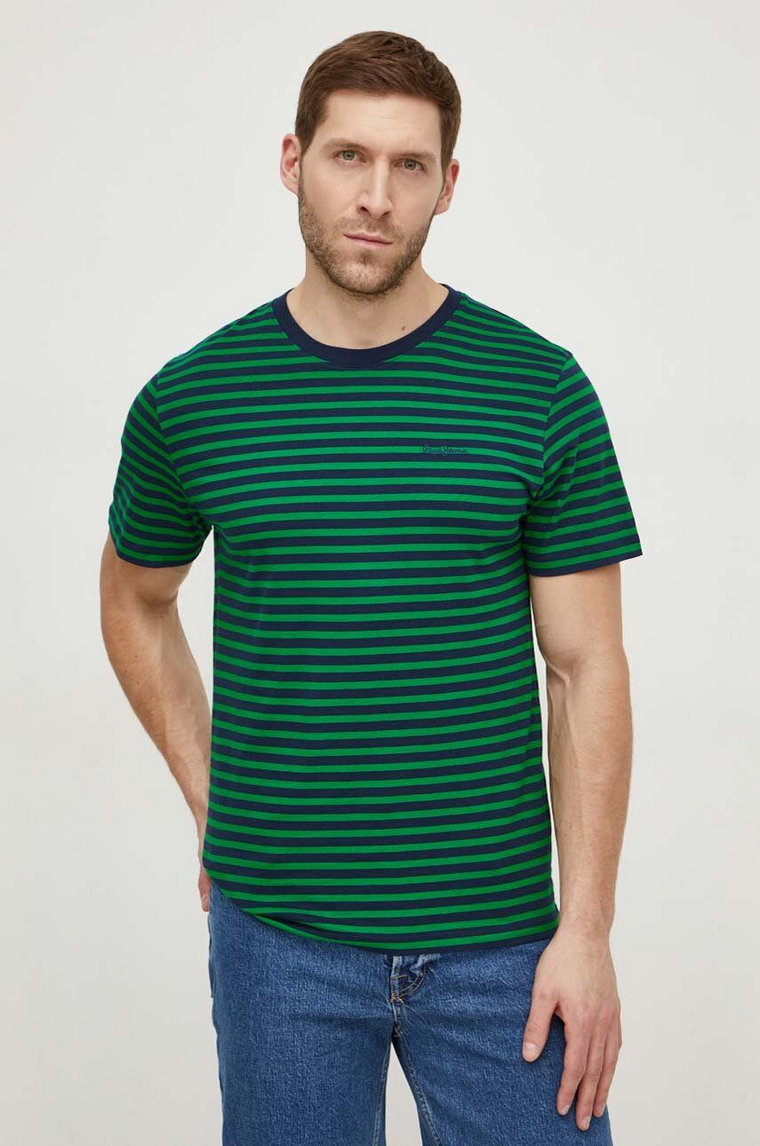 Pepe Jeans t-shirt bawełniany męski kolor granatowy wzorzysty