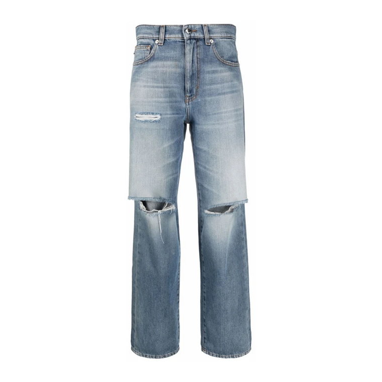 Niebieskie Straight Jeans Casual Style Love Moschino