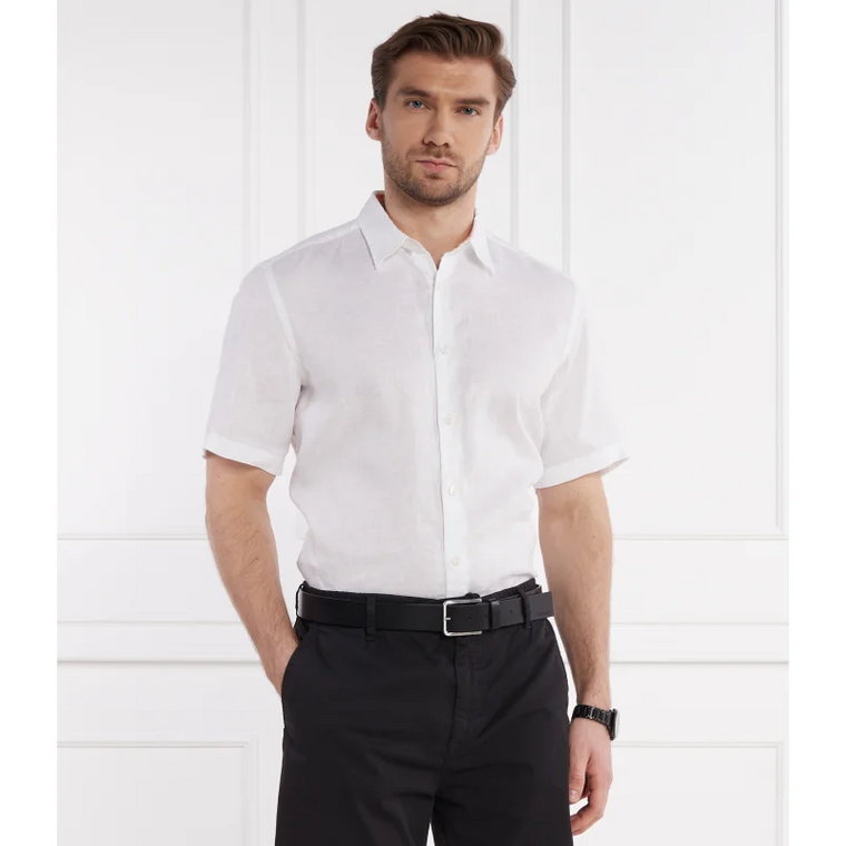 BOSS BLACK Lniana koszula S-LIAM-ken | Regular Fit