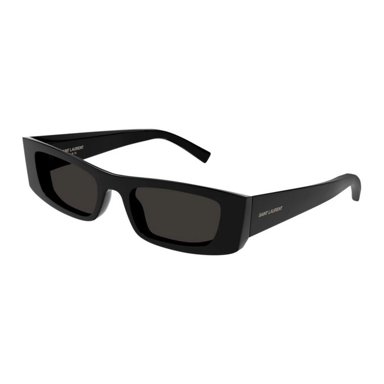 Prostokątne czarne okulary przeciwsłoneczne o ultranarrow stylu Saint Laurent