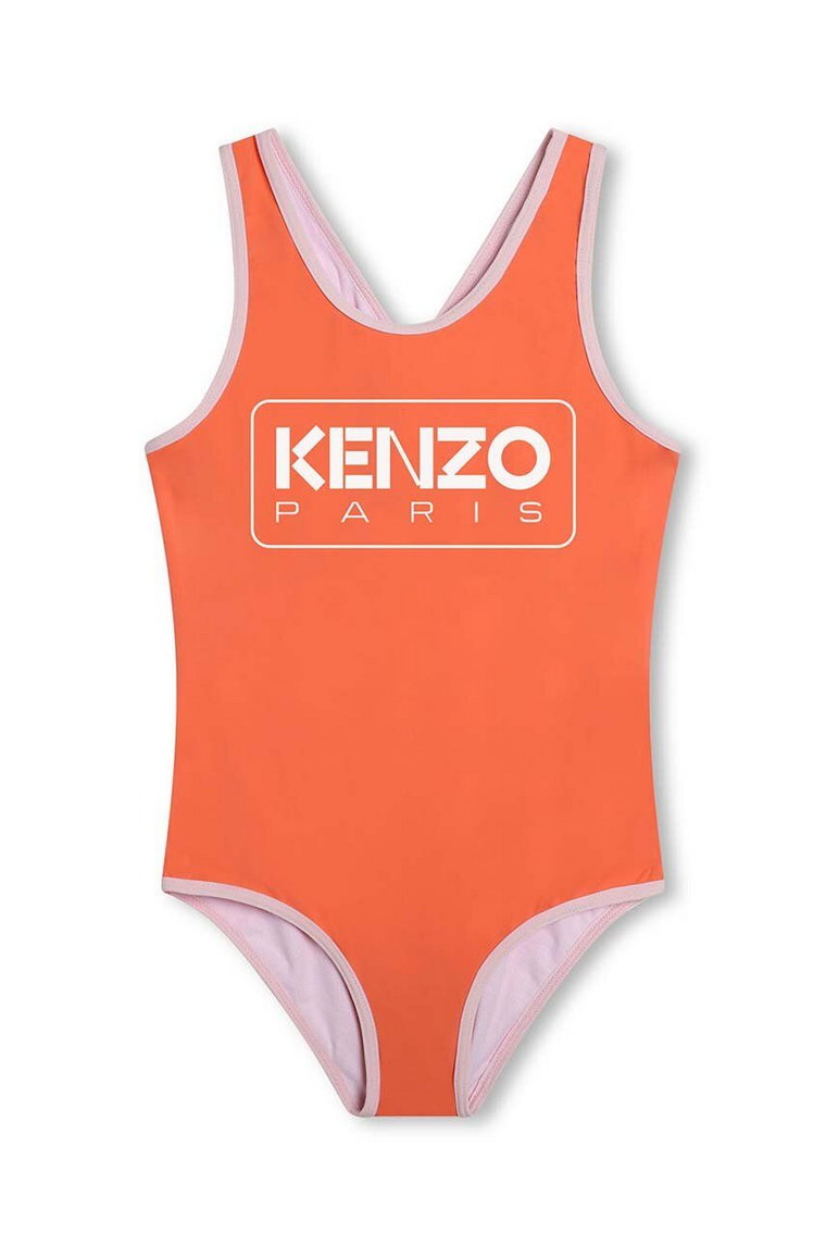 Kenzo Kids jednoczęściowy strój kąpielowy dziecięcy kolor czerwony