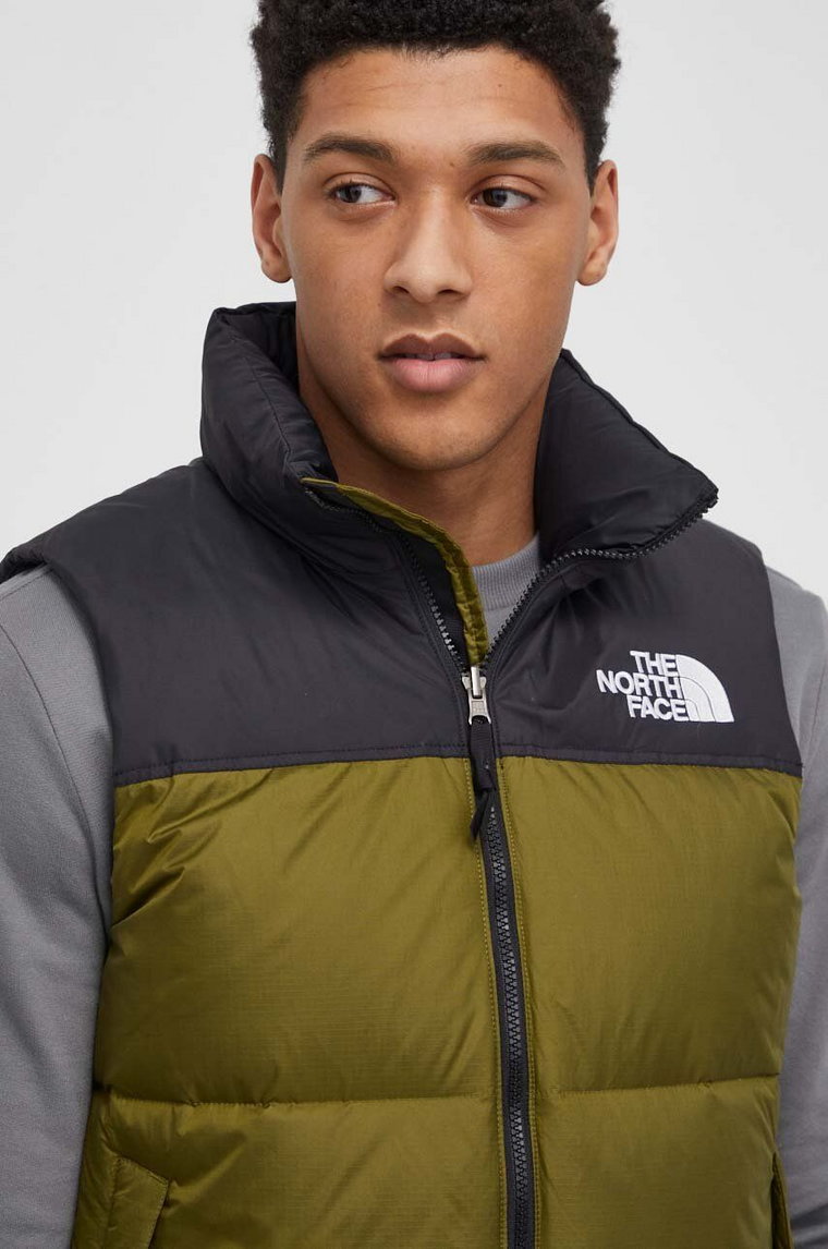 The North Face bezrękawnik puchowy 1996 RETRO NUPTSE VEST męski kolor zielony zimowy NF0A3JQQPIB1