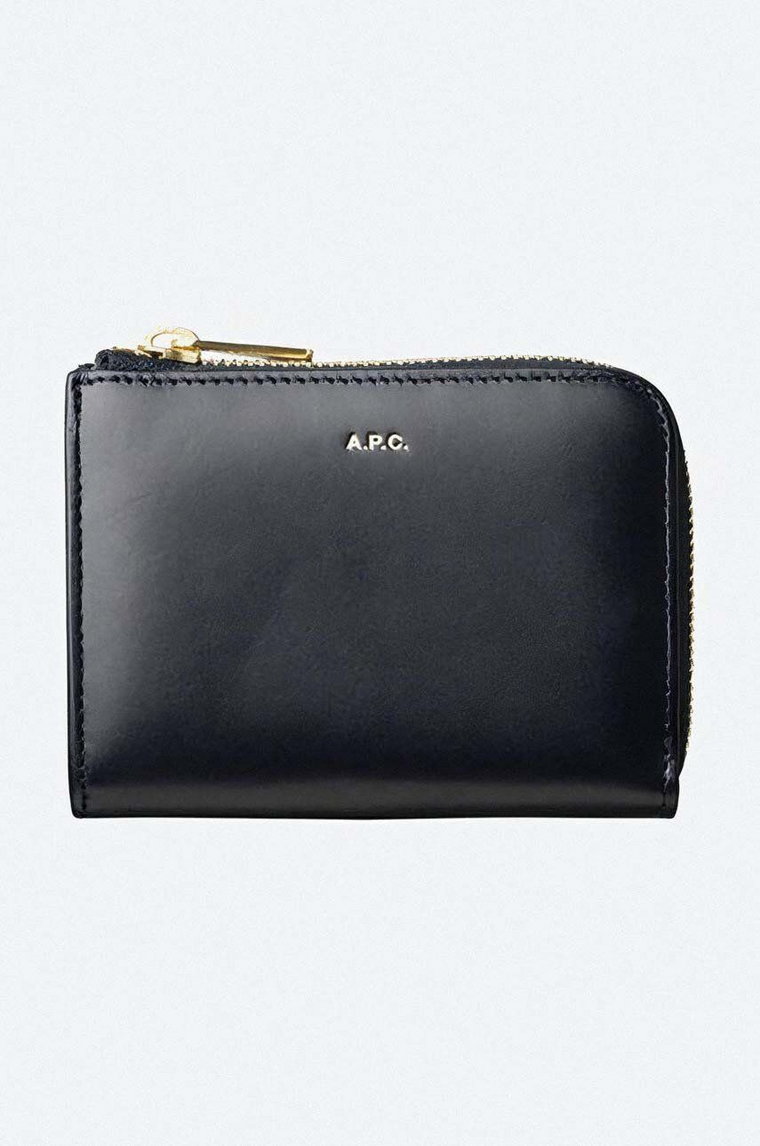 A.P.C. portfel skórzany kolor granatowy PXAWV.F63166-DARKNAVY