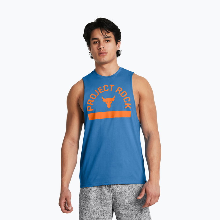 Tank top treningowy męski Under Armour Project Rock Payoff Graphic viral blue/atomic/black