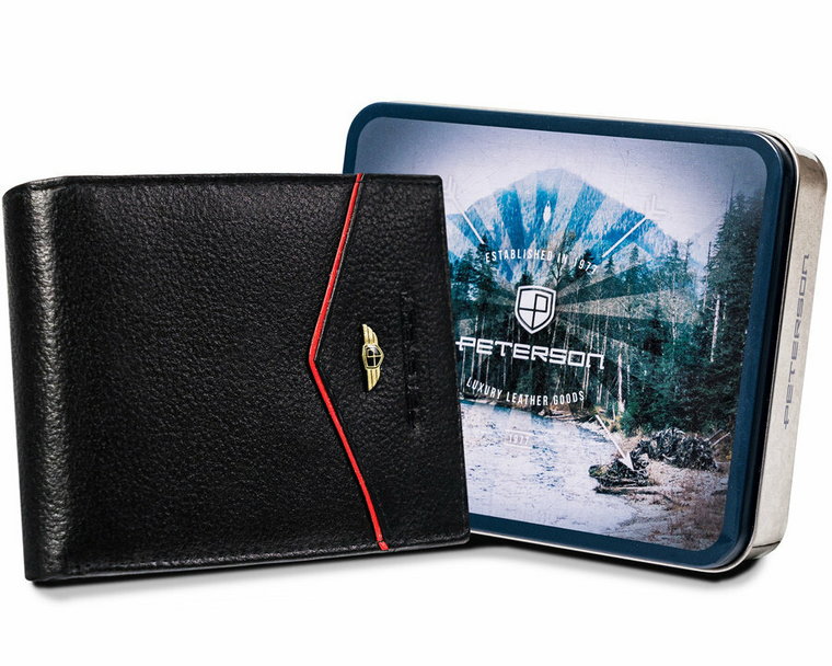 Duży, skórzany portfel z systemem RFID Protect  Peterson