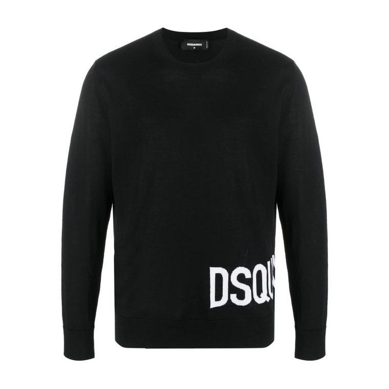 Czarny Sweter z Okrągłym Dekoltem Dsquared2