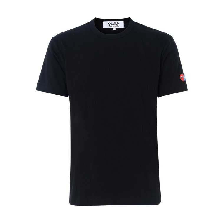 Czarna bawełniana koszulka z bocznym logo Comme des Garçons Play