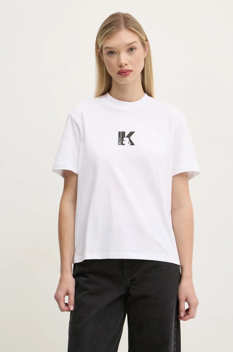 Karl Lagerfeld Jeans t-shirt bawełniany damski kolor biały A1W17031