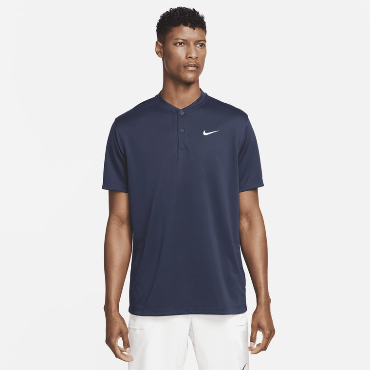 Męska koszulka polo do tenisa z kołnierzykiem typu stójka NikeCourt Dri-FIT - Niebieski