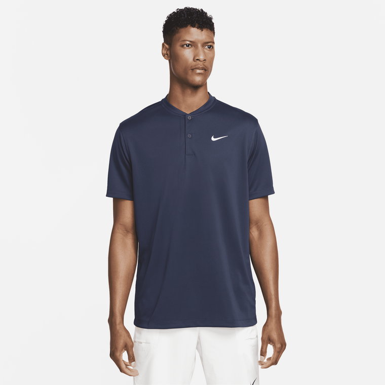 Męska koszulka polo do tenisa z kołnierzykiem typu stójka NikeCourt Dri-FIT - Czerń