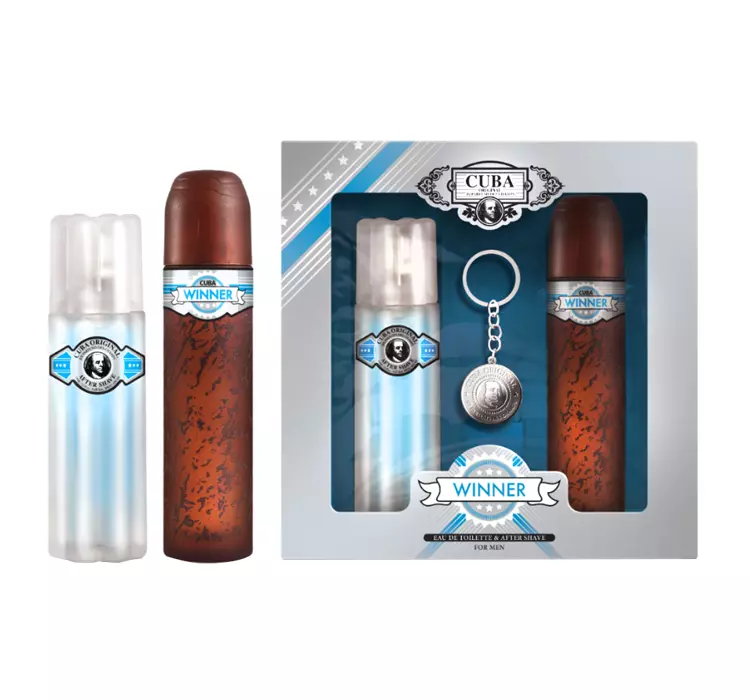 CUBA WINNER WODA TOALETOWA SPRAY 100ML + WODA PO GOLENIU 100ML + BRELOK