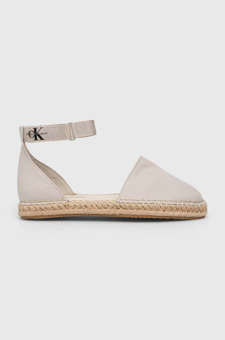 Calvin Klein Jeans espadryle ANKLE ESPADRILLE BTW kolor beżowy YW0YW01027 YW0YW01027