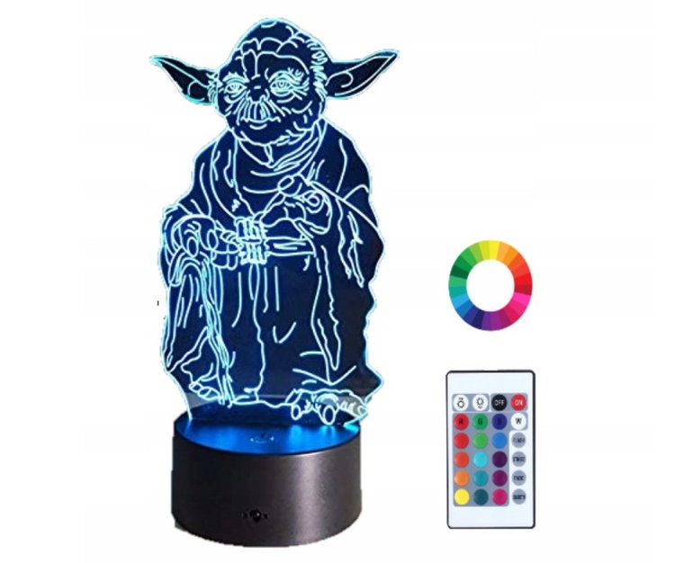 Lampka Nocna 3D Led Pilot Mistrz Yoda Star Wars