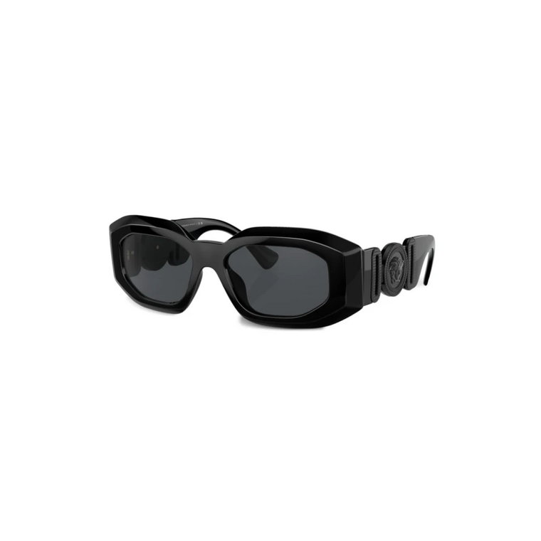 Czarne okulary przeciwsłoneczne z oryginalnymi akcesoriami Versace