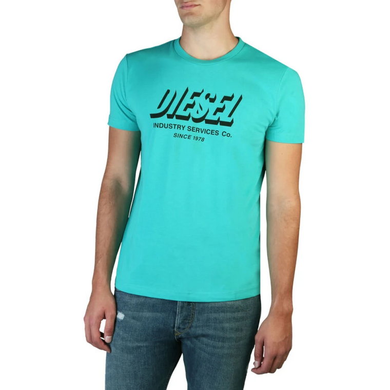 Męska koszulka w kolorze monochromatycznym, slim fit Diesel