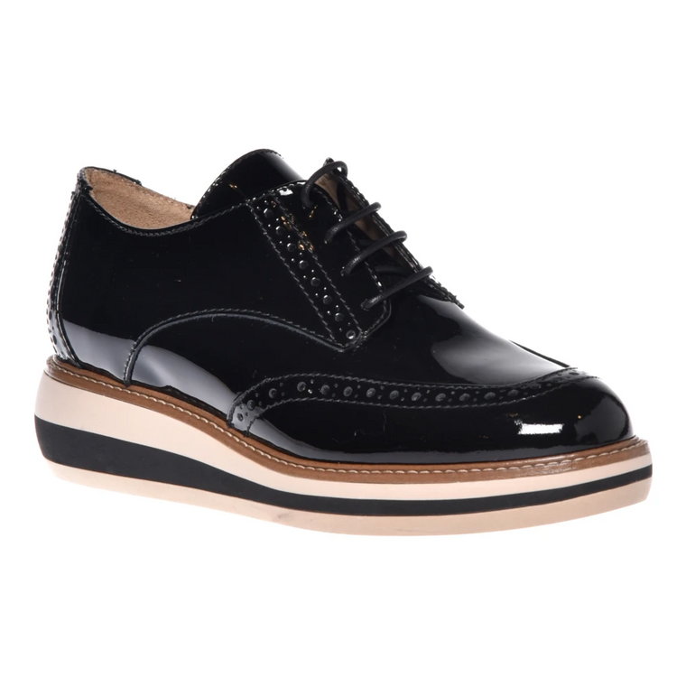 Black calfskin lace-ups Baldinini