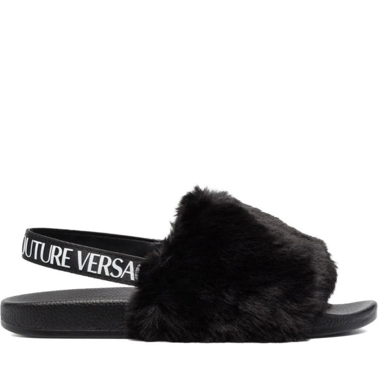 czarny leisure open slippers Versace Jeans Couture