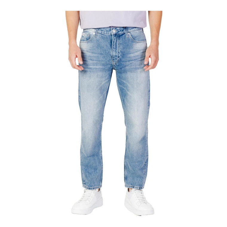 Jasnoniebieskie jeansy z bawełny dla mężczyzn Calvin Klein Jeans