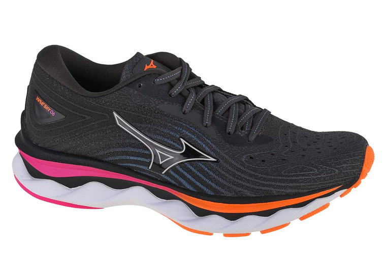 Mizuno Wave Sky 6 J1GD220271, Damskie, Szare, buty do biegania, tkanina, rozmiar: 38