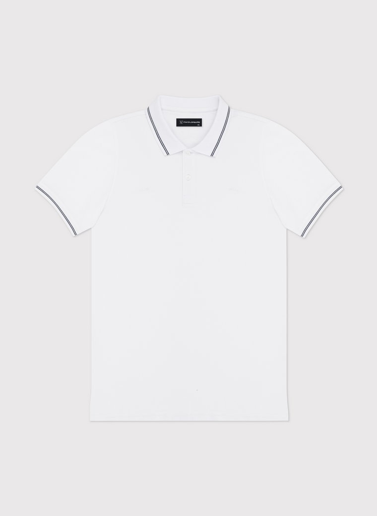 Gładki t-shirt polo w kolorze białym