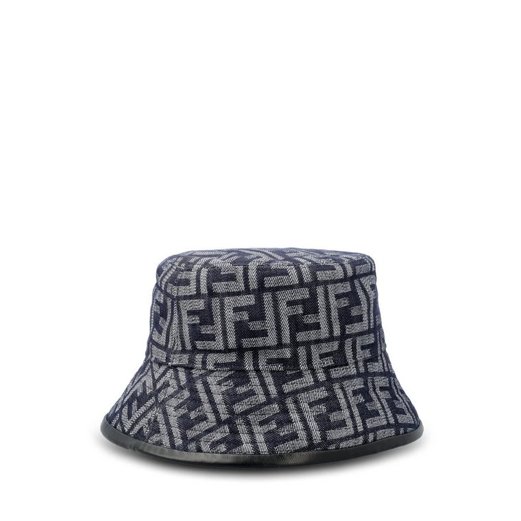 Monogram Bucket Hat w Czarnym i Szarym Fendi