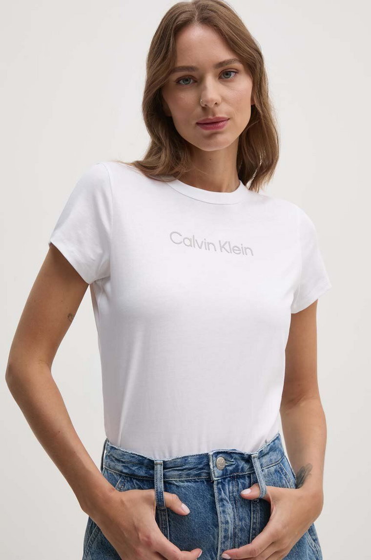 Calvin Klein t-shirt bawełniany damski kolor biały K20K207004