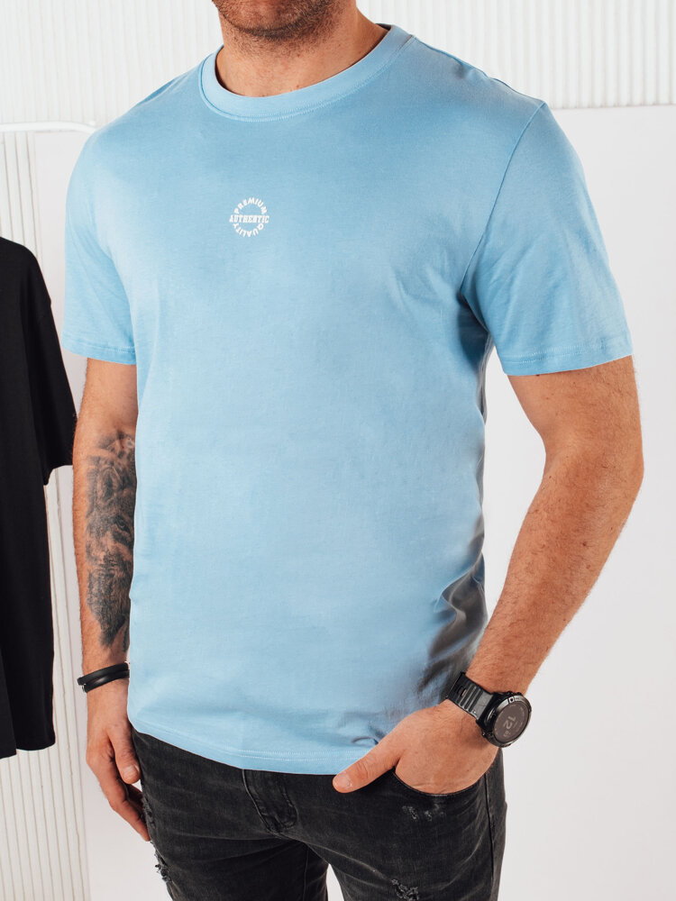 Koszulka męska z nadrukiem błękitna Dstreet RX5459