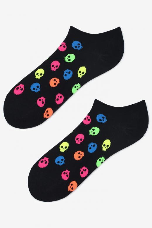 Bawełniane stopki męskie w neonowe czaszki Footies Men Neon Skulls Marilyn