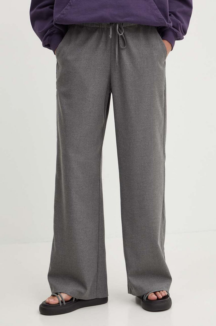 Hollister Co. spodnie damskie kolor szary proste high waist